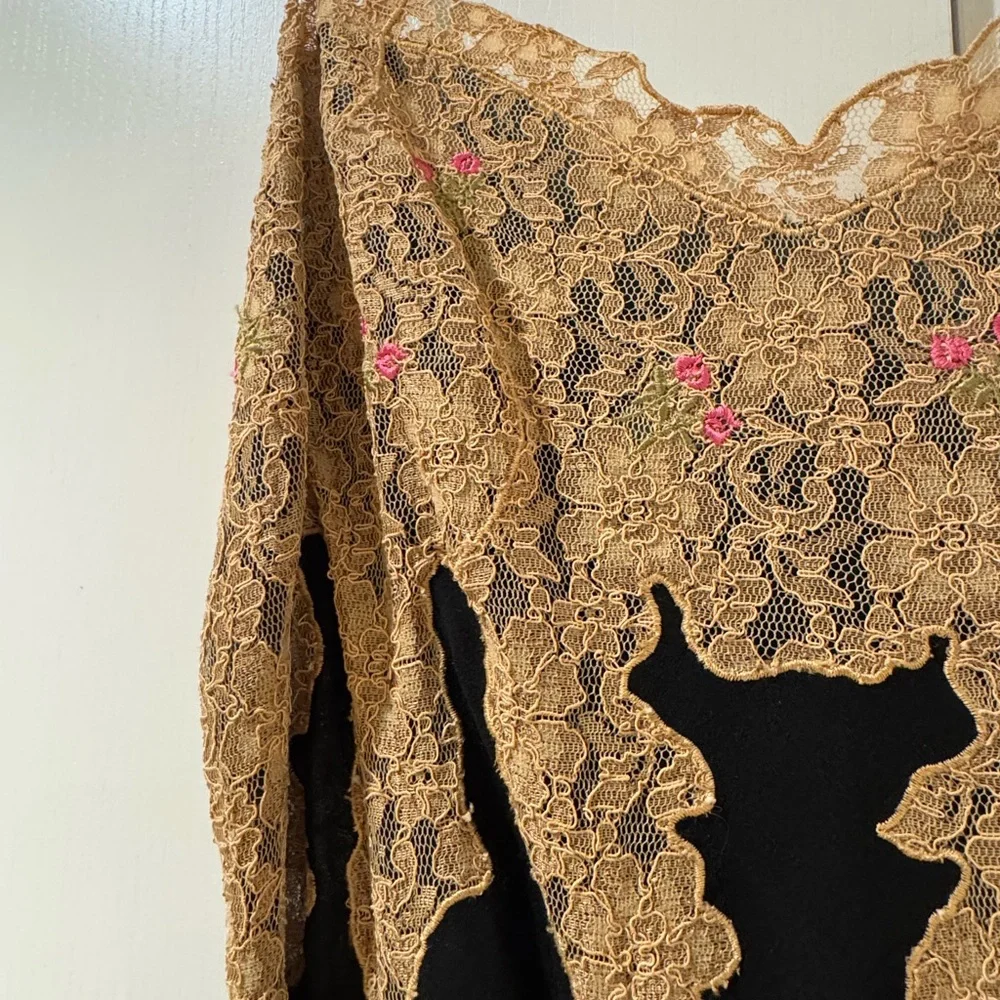 Betsy Johnson sexy black and gold lace slip dress - Picture 11 of 11